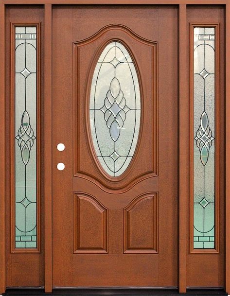 Home Front Door Design, Door With Glass Design, Door With Window, Room Door, Wood Door, Stylish Apartment Decor, Modern Wood Doors, Entry Door With Sidelights, Pintu Interior