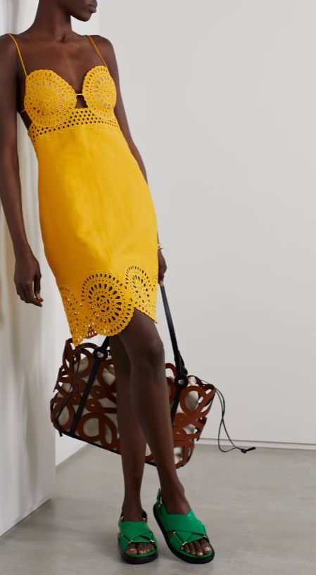 Designer Maxi Dress, Loungewear Luxury, Luxury Women Fashion, Mini Dresses For Women, Fashion 101, Clothing Care, Woven Bag, Summer 2023, Yellow Dress