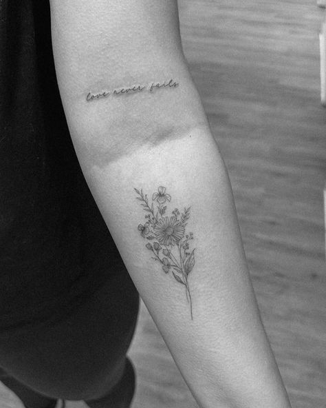 Because she was a favorite, one more time. Love Never Fails Tattoo, Tattoos Fine Line, Fine Line Tattoo, Tattoo Fails, Beauty Lounge, Love Never Fails, Design Tattoo, Fine Line Tattoos, Tattoo Placement