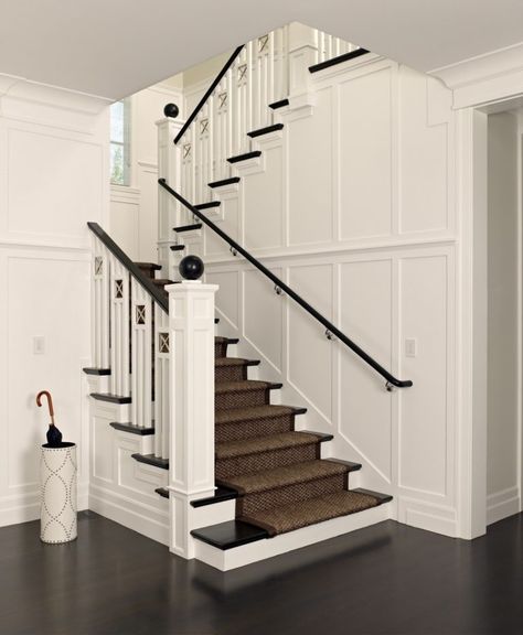 15 Elegant Victorian Staircase Designs You'll Obsess Over Victorian Staircase, Traditional Foyer, Staircase Runner, Elegant Entryway, Traditional Staircase, Escalier Design, Staircase Decor, Brown Carpet, Painted Stairs