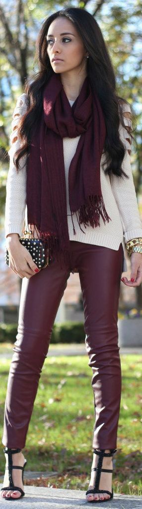 Outfit Pantalon Vino, Outfit Leggins, Top Fashion Bloggers, Cute Winter Outfits, Boutique Fashion, Winter Outfits Women, Mode Inspiration, Merlot, Fall Winter Outfits