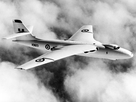 The Vickers-Armstrongs Valiant was a British four-jet bomber, once part of the Royal Air Force's V bomber nuclear force in the 1950s and 1960s. The Valiant was the first of the V bombers to become operational, and was followed by the Handley Page Victor and the Avro Vulcan. Vickers Valiant, Avro Vulcan, Aviation Image, Nuclear Force, Bae Systems, Mk 1, Jet Age, British Aircraft, British Military