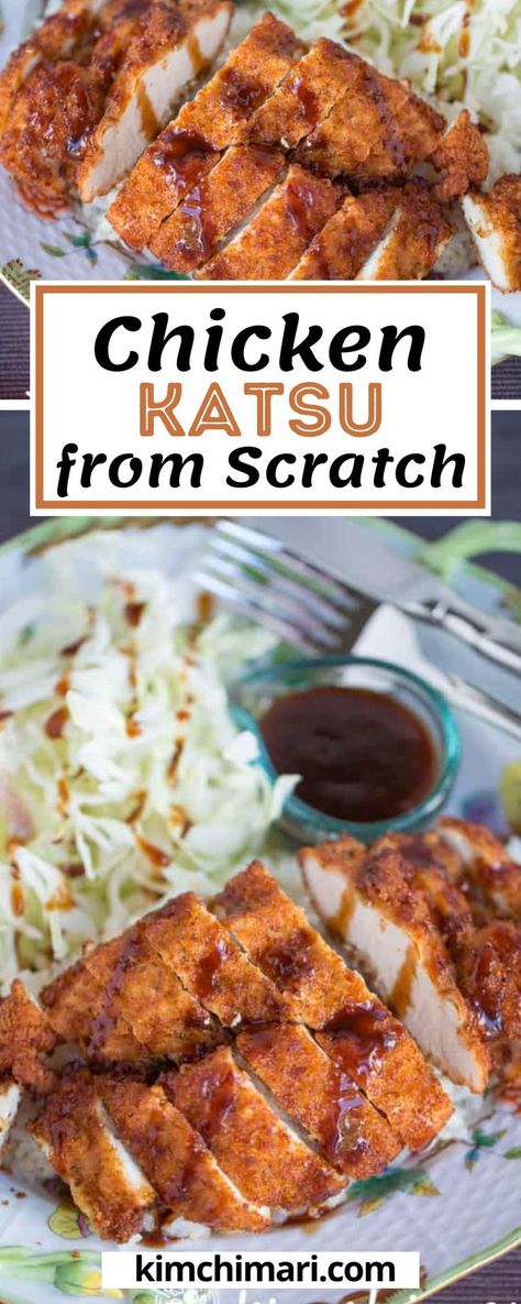 Green Cabbage Salad, Brown Sauce Recipe, Chicken Katsu Sauce, Chicken Katsu Recipes, Hawaiian Chicken Recipes, Tonkatsu Sauce, Fresh Bread Crumbs, Chicken Katsu, Korean Side Dishes