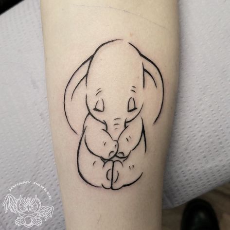 Dumbo Tattoo, Disney Inspired Tattoos, Small Wave Tattoo, Tattoo Diy, Shape Tattoo, Tattoo Templates, Simple Tattoo Designs, Skeleton Hand Tattoo, Disney Tattoo