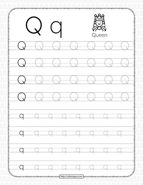 Printable Dotted Letter Q Tracing Pdf Worksheet Letter Q Tracing Worksheet, Letter Q Worksheets, Tracing Alphabet Letters, Letter Tracing Printables, Q Letter, Alphabet Writing Worksheets, Free Printable Alphabet Worksheets, Preschool Activities Printable, Printable Alphabet Worksheets