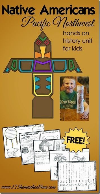 FREE Native Americans - Pacific Northwest History for Kids. This is such a fun unit for for Kindergarten, 1st grade, 2nd grade, 3rd grade, 4th grade, 5th grade, and 6th grade kids with logs of kids activities and free printable worksheets for kids. LOVE THIS! Totem Poles For Kids, Native American Lessons, Native Americans Unit, Native American Studies, Third Grade Social Studies, 3rd Grade Social Studies, 4th Grade Social Studies, 5th Grade Social Studies, Native American Heritage Month