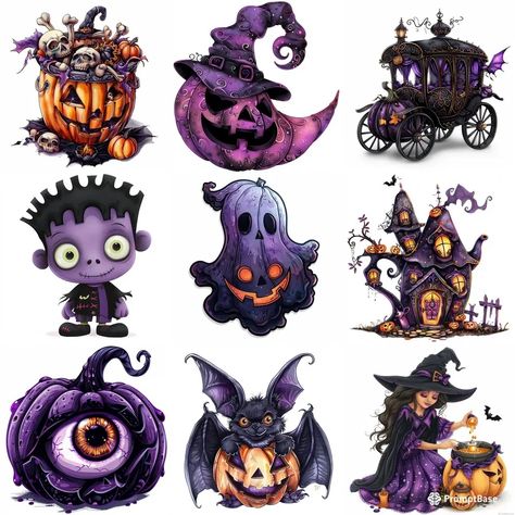 Purple Halloween Cliparts Midjourney Prompt ready to buy https://promptbase.com/prompt/purple-halloween-cliparts Perfect for designers, illustrators, and crafters looking to capture the magical essence of Halloween with detailed and whimsical imagery. Featuring black and purple colors on a white background, these clipart images are ideal for creating festive decorations, party invitations, and digital designs. 🎃🍬 #midjourneyV6 #MidjourneyAI #midjourneyart #prompt #promptbase #PromptShare #... Image Halloween, Purple Halloween, Food Graphic Design, Writing Art, Natural Logo, Decorations Party, Black And Purple, Animal Clipart, Gothic Art