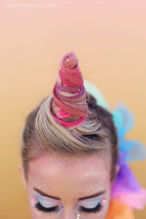 Unicorn Hairstyle, Crazy Hair For Kids, Temporary Hair Color Spray, Hair Color Spray, Wacky Hair Days, Temporary Hair Color, Wacky Hair, Color Spray, Crazy Hair Day At School