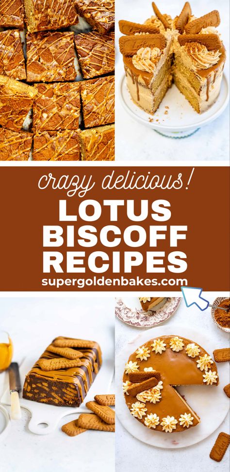 Lovers of Biscoff or Trader Joe’s Speculoos Cookie butter will go nuts over these easy recipes #biscoff #cookiebutter #speculoos #lotusbiscoff Speculoos Cookie Butter, Biscoff Recipes, Biscoff Cake, Speculoos Cookies, Fabulous Cakes, Cookie Butter, Trader Joe, Best Dessert Recipes, Holiday Desserts