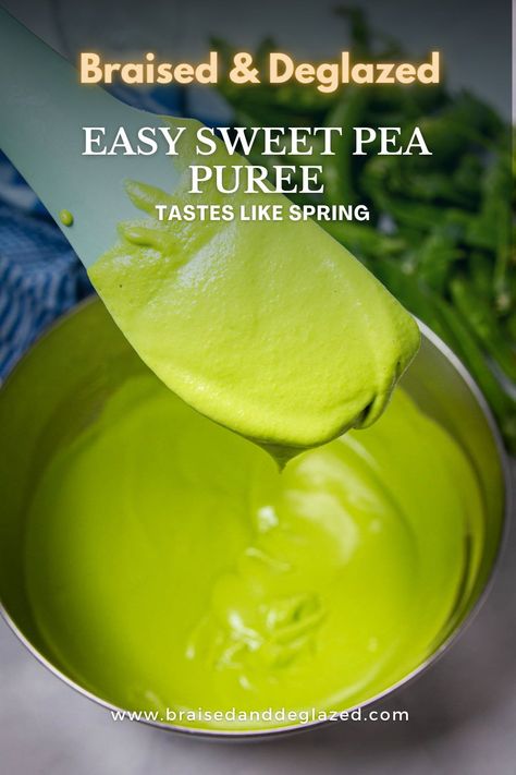 Pureed Sauce Recipes, Puree For Plating, Beets Puree Recipe, Green Pea Puree, Pea Puree Recipe Dishes, Puree Recipes For Adults, Pea Recipes Side Dishes, Pureed Food Recipes For Adults, Edamame Puree