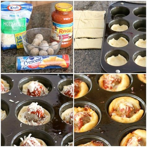 Meatball Bites, Meatballs Marinara, Pillsbury Crescent Roll Recipes, Pillsbury Crescent, Cheesy Meatballs, Crescent Recipes, Pillsbury Recipes, Appetizer Meatballs, Roll Recipes