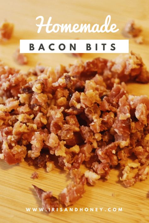 Homemade Bacon Bits, Bacon Bits Recipes, Turkey Bacon Recipes, Pub Salad, Homemade Bacon, Freezer Food, Homemade Mixes, How To Make Bacon, Potato Toppings