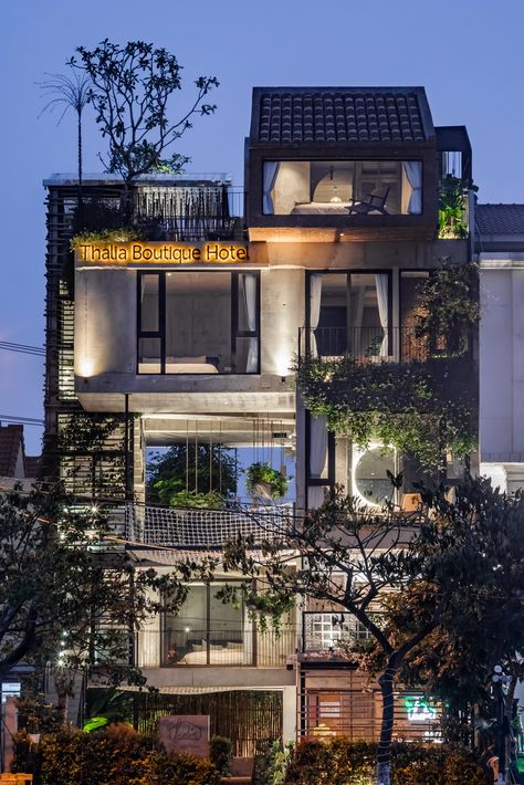 Gallery of Thalia Boutique Hotel / Ho Khue Architects - 32 Best Boutique Hotels, Hotel Building, Large Backyard, Traditional Building, Hotel Boutique, Patio And Garden, Building Techniques, Outdoor Retreat, Hotel Interior