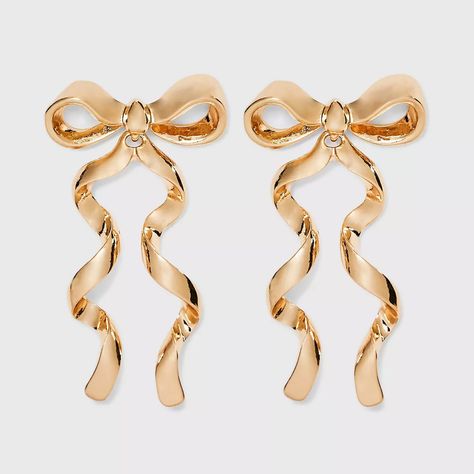 Sugarfix By Baublebar Bow Statement Stud Earrings - Gold : Target Statement Stud Earrings, Dinner Plans, Preppy Jewelry, Jewelry Accessories Ideas, Statement Drop Earrings, Jewelry Essentials, Jewelry Lookbook, Bow Earrings, Girly Jewelry