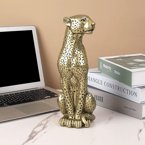 Polyroyal Cheetah Statue Home Decor Leopard Sculpture Resin Sitting Cheetah Figurine Desktop Table Top Ornament Decoration for Home Office Champagne Gold : Amazon.co.uk: Home & Kitchen Sitting Cheetah, Cheetah Statue, Leopard Sculpture, Desktop Table, Statue Home Decor, Print Design Pattern, Decoration For Home, Hotel Decor, Luxury Decor