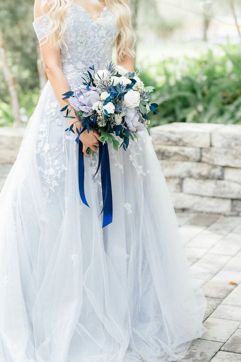 Long Sleeve Wedding Dress Blue, Wedding Dress With Hint Of Blue, White With Blue Wedding Dress, Very Light Blue Wedding Dress, Wedding Dress Navy Blue, Ice Blue Wedding Dress Snow Queen, Blue Winter Wedding Dress, Vintage Blue Wedding Dress, Ravenclaw Wedding Dress