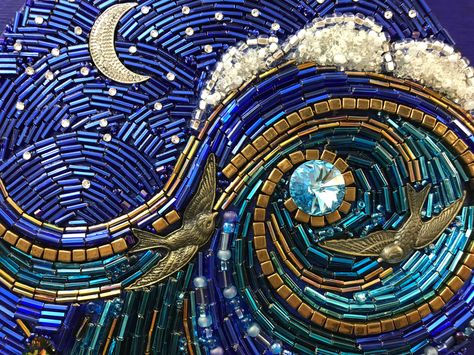 Bead Mosaic, Beaded Art, Beads Pictures, Bead Embroidery Patterns, Embroidered Art, Mosaic Garden, Bead Embroidery Jewelry, Mosaic Ideas, Glass Mosaics