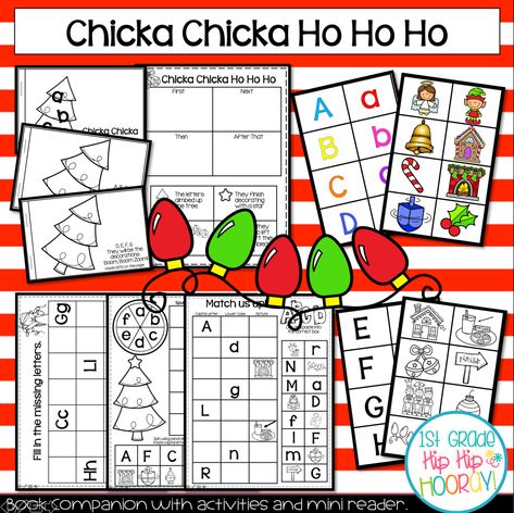 Chicka Chicka Ho Ho Ho Chicka Chicka Ho Ho Ho Craft, Free Chicka Chicka Boom Boom Printables, Chicka Chicka Ho Ho Ho Activities, Chicka Chicka 123 Activities Preschool, Chicka Chicka 123, School Scavenger Hunt, Snowmen At Night, Behavior Cards, December Ideas