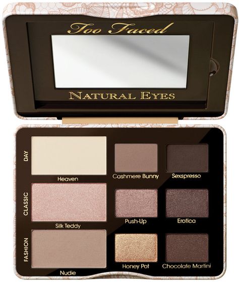 Too Faced Natural Eyes Neutral Eye Shadow Palette Neutral Eye Shadow, Two Faced Makeup, Make Up Sposa, Too Faced Natural Matte, Eyeshadow Palette Too Faced, Too Faced Eyeshadow, Too Faced Natural Eyes, Dark Eye Makeup, Best Eyeshadow Palette