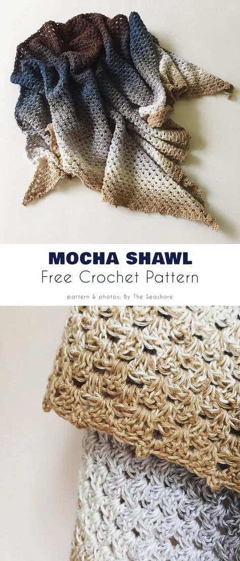 Crochet Shawl Patterns, Crochet Shawl Tutorial, Crochet Shawl Free, Crochet Shawl Pattern Free, Crochet Shawls And Wraps, Simple Crochet, Crochet Shawls, Crochet Winter, Shawl Patterns