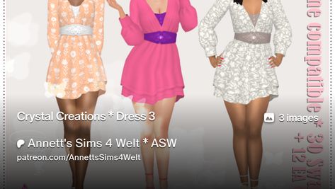 Crystal Creations * Dress 3 | Annett's Sims 4 Welt * ASW Sims 4, Crystals, Clothes For Women