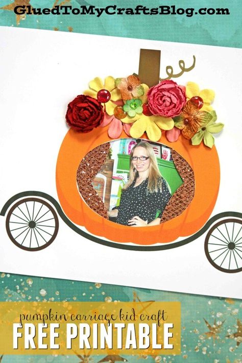 Paper Pumpkin Carriage - Fall Themed Kid Craft Idea - Free template included to get you started! #gluedtomycrafts Pumpkin Cinderella Carriage, Pumpkin Cinderella, Cinderella Crafts, Preschool Autumn, Pumpkins Preschool, Cinderella Pumpkin Carriage, Fairy Tale Crafts, Cinderella Pumpkin, Summer Camp Crafts