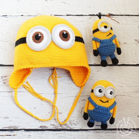 Minion crochet hat