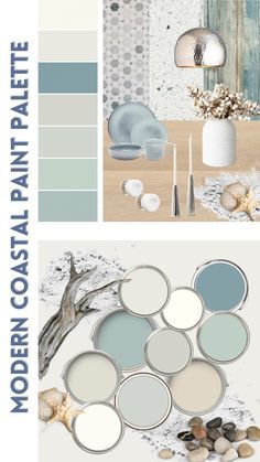 Benjamin Moore Coastal Palette Blue Paint Scheme Beach House Color Palette Cottage Home Interior Water Color Green Paint Scheme Airbnb Decor - Etsy Colourful Home Design, Cottage Beach House Decor, Beach House Paint Colors Interior, Seaglass Paint Colors, Color Palette Cottage, Coastal Colour Palette, Beach House Inspiration, Beach House Paint Colors, Beach House Color Palette