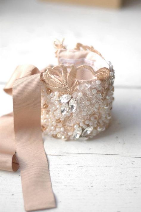 Bridal bracelet, wedding cuff by www.parantparant.se Wedding Cuff Bracelet, Raindrops And Roses, Bridal Cuff, Wedding Cuff, Blushing Bride, Lace Cuffs, Pink Peony, Wedding Bridal Jewellery, Bridal Bracelet