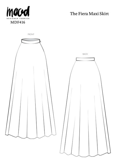 The Fiera Maxi Skirt Free Sewing Pattern Skirt Patterns Sewing Free, Maxi Skirt Pattern Free, Skirt Sewing Pattern Free, Maxi Skirt Sewing Pattern, Swimwear Sewing Patterns, Long Skirt Pattern, A Line Skirt Pattern, Sewing Patterns Free Beginner, Skirt Pattern Easy