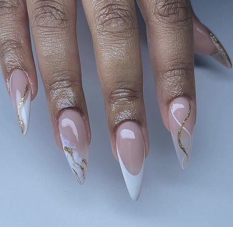 Almond Nails Trendy, Classy Almond Nails, Pink Tip Nails, Stilleto Nails Designs, Sassy Nails, Nails Cute, Girly Acrylic Nails, Work Nails, Glow Nails