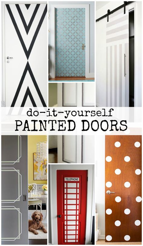 DIY Painted Door Ideas @Remodelaholic Painting Bedroom Doors, Diy Door Painting Ideas, Door Painting Ideas Bedroom Aesthetic, Entryway Painting, Painting Interior Doors, Painted Bedroom Doors, Interior Door Makeover, Closet Doors Painted, Diy Interior Doors