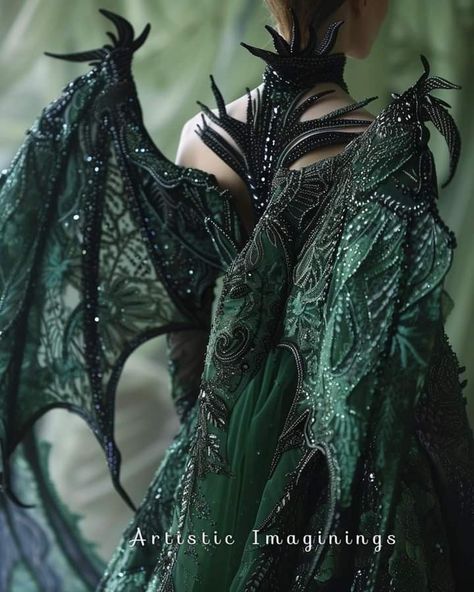 Dragon Fairy Costume, Dragon Queen Dress, Dragon Outfit Aesthetic, Dragon Inspired Outfits, Dragon Fancy Dress, Dragon Wings Costume, Dragon Costume Women, Mythical Fashion, Dragon Outfit