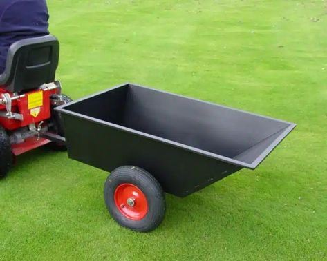 Garden trailer for light gardening duty Towing Vehicle, Atv Trailers, Plastic Garden, Lawn Tractors, Trailer Build, Riding Mower, Body Hacks, Lawn Tractor, Small Pets