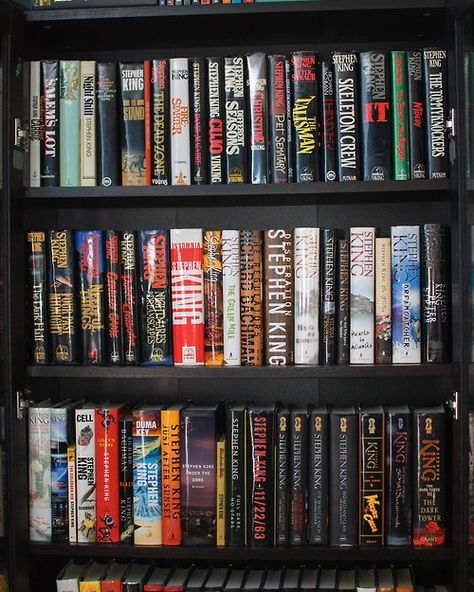 stephen king ♥ Stephen King Aesthetic, Punk Room, King Aesthetic, Aesthetic Bookshelf, Stephen King Books, King Book, Illustration Quotes, Beautiful Book Covers, My Books