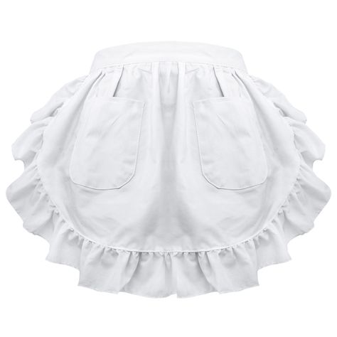 Cobbler Aprons, Fashion Apron, Ruffle Apron, Lace Apron, Diy Apron, Work Aprons, White Apron, Waist Apron, Short Apron