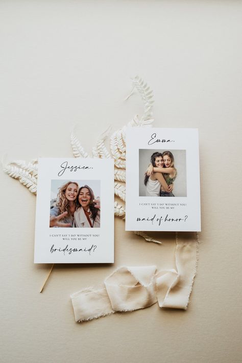 Bridesmaid Proposal Will You Be My Bridesmaid Proposal Card | Etsy Australia Bridesmaid Proposal Diy, Modern Bridesmaid, Photo Polaroid, Bridesmaid Proposal Card, Asking Bridesmaids, Bridesmaid Boxes, Proposal Photos, Bridesmaid Card, Photo Card Template