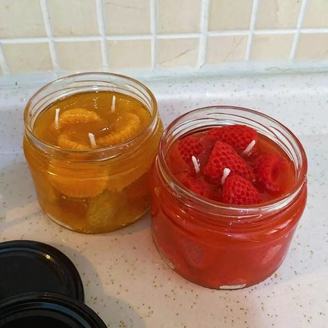 Fruit Candle, Jelly Candles, Design Candles, Strawberry Candle, Fruit Candles, Clear Candles, Gel Wax, Chocolate Candle, Candle Decoration