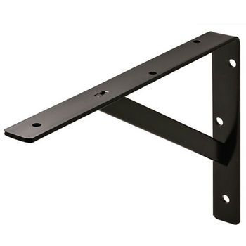 Hafele Super Duty 12'' - 22'' Ultimate L-Bracket, Steel, 300mm D - 550mm D, Black, Each Laundry Shelving, Bookshelves Fireplace, Ag Mechanics, Homework Space, Cast Iron Table Base, Countertop Support, L Bracket, Teen Lounge, Shelf Hardware