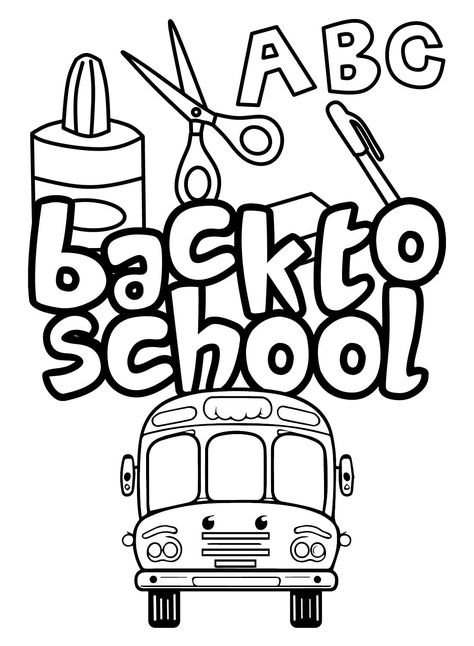 Back to School Free Image coloring page Back To School Pictures, Coloring Worksheets, School Coloring Pages, Welcome Back To School, Color Worksheets, School Pictures, Back To School Activities, School Colors, Free Printable Coloring Pages