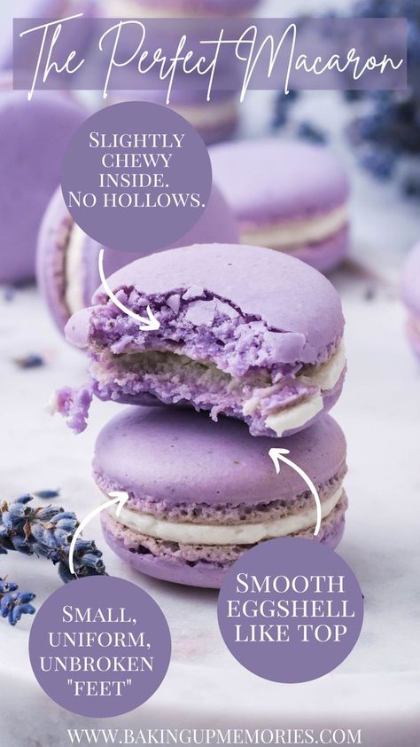 Easy Macaroons Recipe, Macaron Recipes, Macarons Recipe, Eclair Recipe, Macaroon Cookies, Lavender Recipes, Macaron Flavors, Cookie Brownie Bars, Macaroon Recipes