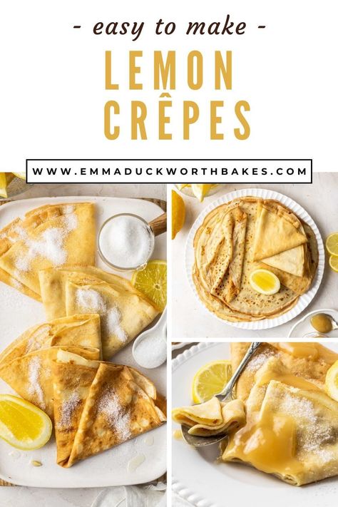 These classic French Lemon Crêpes are the ideal option for a delicious breakfast or as an after-dinner dessert treat. Soft, buttery, and delicate, this traditional crêpes recipe is served with simple sugar and lemon juice for a sweet citrus hit. Lemon Crepes Recipe, Refreshing Dessert Recipes, Sweet Dessert Recipes, Crêpe Recipe, Best Crepe Recipe, Lemon Crepes, Sweet Crepes Recipe, Frozen Treats Recipes, French Dessert Recipes