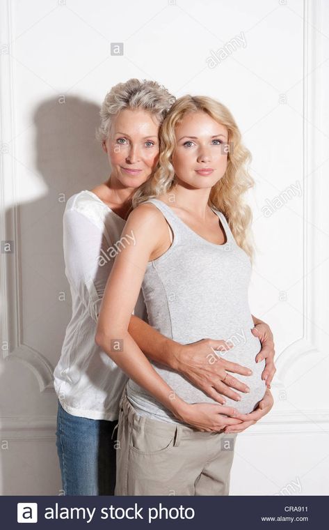 Download this stock image: Woman holding pregnant daughters belly - CRA911 from Alamy's library of millions of high resolution stock photos, illustrations and vectors. Daughter Photo Ideas, Mother Daughter Fashion, Stock Photos Woman, Teenage Daughters, Pregnant Belly, Photos Of Women, Scrambled Eggs, Maternity Pictures, Maternity Photography