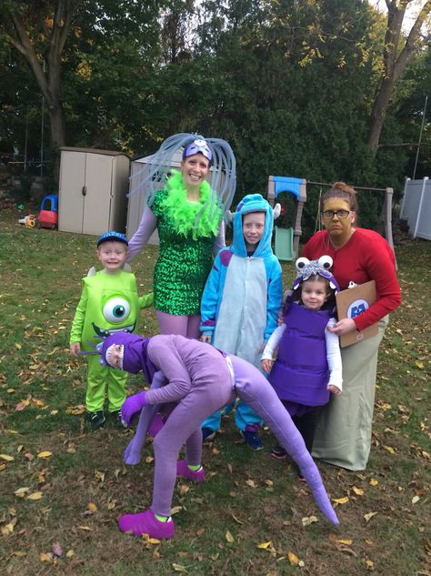 Monsters inc group Randal Monsters Inc Costume, Randall Monsters Inc Costume, Monsters Inc Group Costume, Monsters Inc Costumes, Monsters Inc Halloween Costumes, Work Costumes, Disney Family Costumes, Monsters Inc Halloween, Themed Halloween Costumes