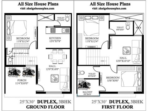 South Facing House, West Facing House, North Facing House, 2bhk House Plan, Duplex Plans, House Plans 3 Bedroom, Apartment Floor Plan, Duplex House Plans, Duplex House