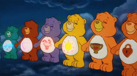 Carebear Stare! GIF - Carebear Carebears Cute - Discover & Share GIFs Care Bears, A Group, Teddy Bears, Bears, Gif