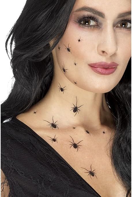 Scary Witch Costume, Halloween Spider Makeup, Spider Tattoos, Maquillage Halloween Simple, Spider Makeup, Halloween Make-up Looks, Spider Costume, Cute Halloween Makeup, Halloween Eye Makeup