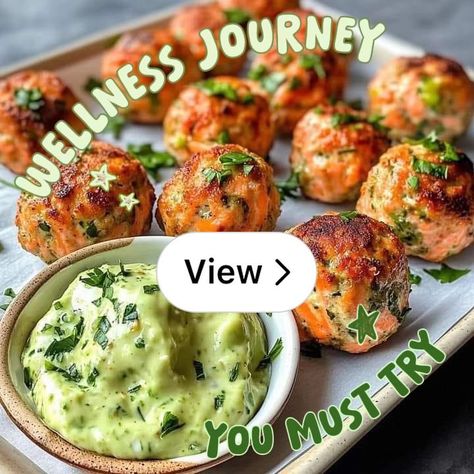 Lemon8 · Baked Salmon Meatballs with Creamy 🥑 Sauce · @Karen Renee Baked Salmon Meatballs, Baked Salmon Meatballs With Creamy Avocado Sauce, Salmon Meatballs, Creamy Avocado Sauce, Avocado Sauce, Baked Salmon, Meatball Recipes, Creamy Sauce, Salmon Recipes