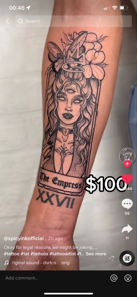 Medusa Tarot Card Tattoo, Medusa Tarot Card, Tarot Tattoo, Tarot Card Tattoo, Small Rose Tattoo, Forearm Tattoo Women, Spiritual Tattoos, Card Tattoo, Line Art Tattoos