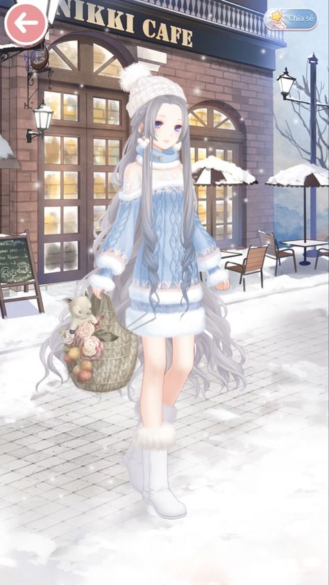 2d Outfit, Anime Winter, Fashion Anime, Anime Outfit, Female Outfits, Stars Wallpaper, Anime Fashion, Snow Outfit, Shining Nikki